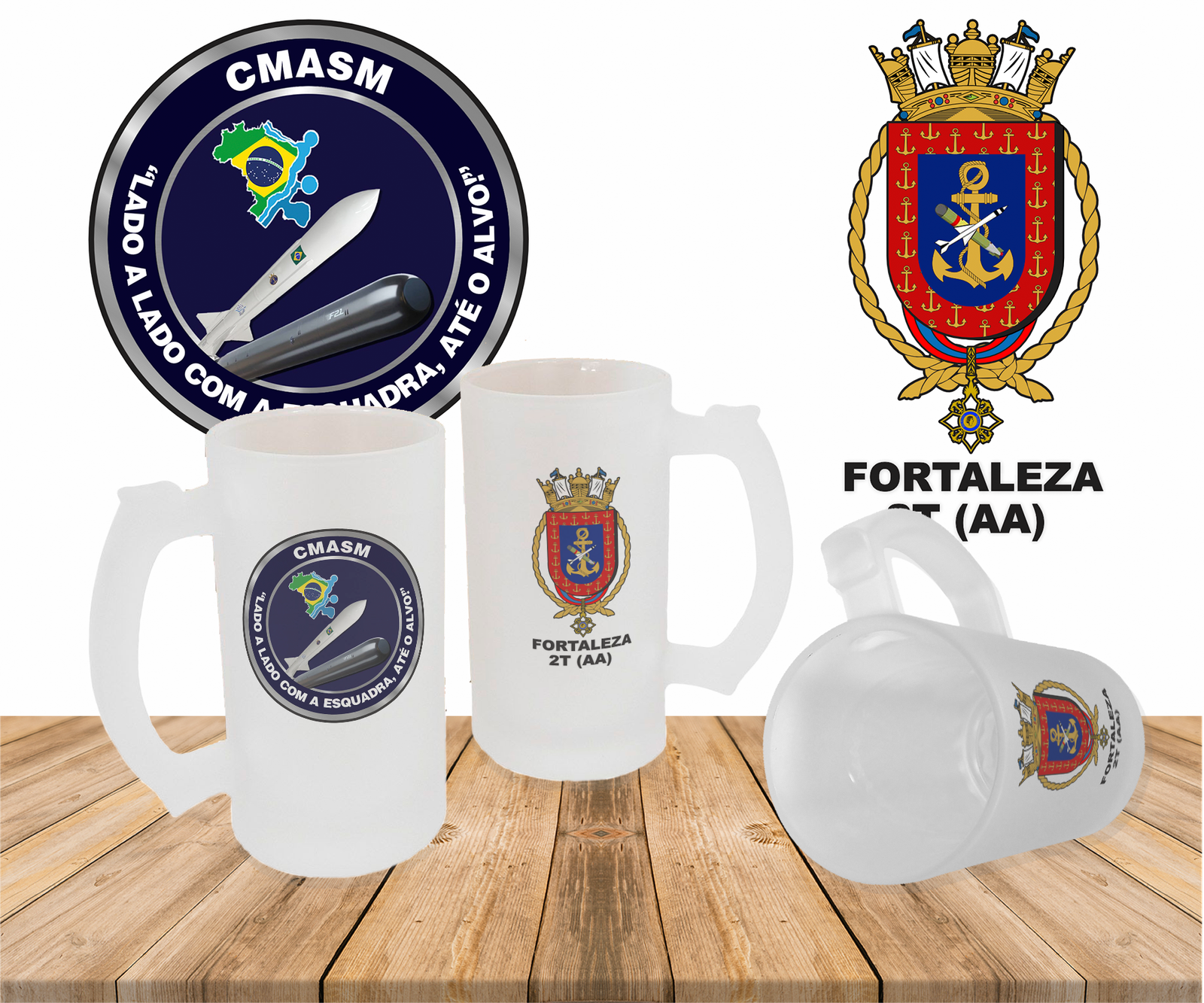 Caneca CMASM: “LADO A LADO COM A ESQUADRA, ATÉ O ALVO!”